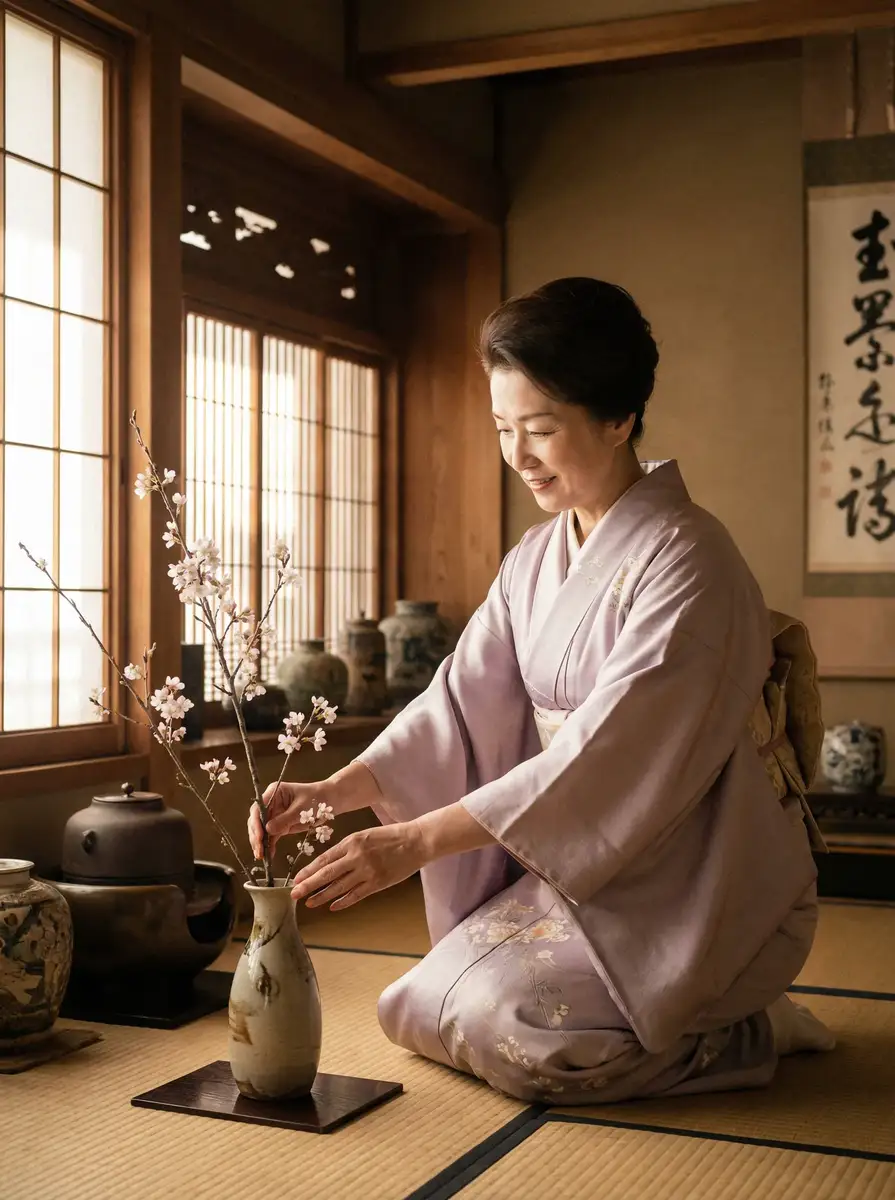 一位优雅的 同人本子_同人本子官方平台|网红爆料同人本子传媒大全 在和室中插花